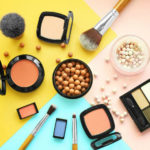 beauty makeup flatlay cosmetics