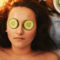woman girl beauty mask cucumber