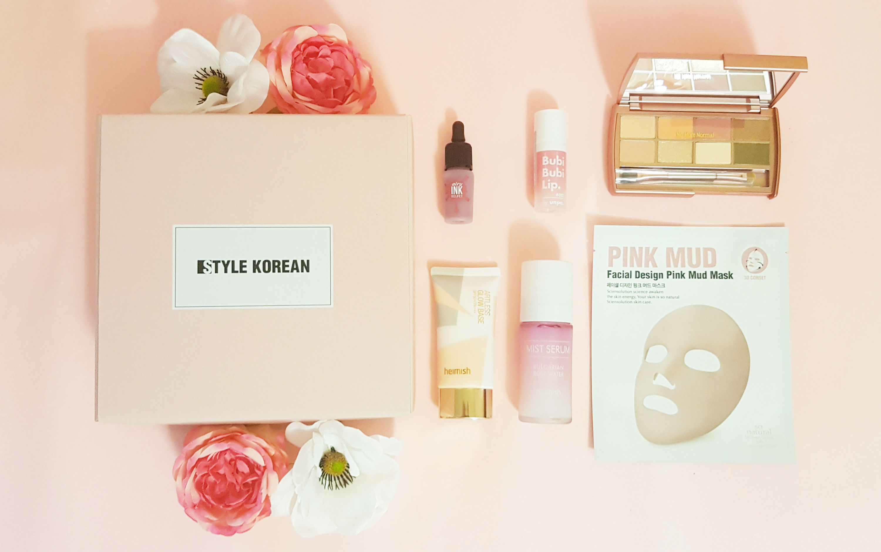 style korean review pink in blossom box