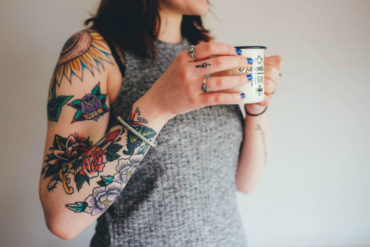 tattoos woman coffee
