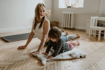 exercise at home with kid