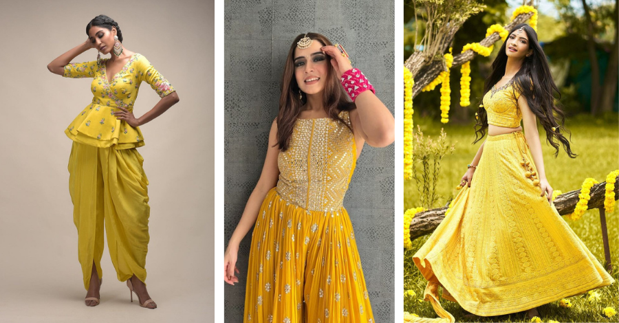 Latest 50 Haldi Dress For Bride And Bridesmaids (2022) - Tips and Beauty | Haldi  dress, Haldi dress ideas, Yellow dress for haldi function