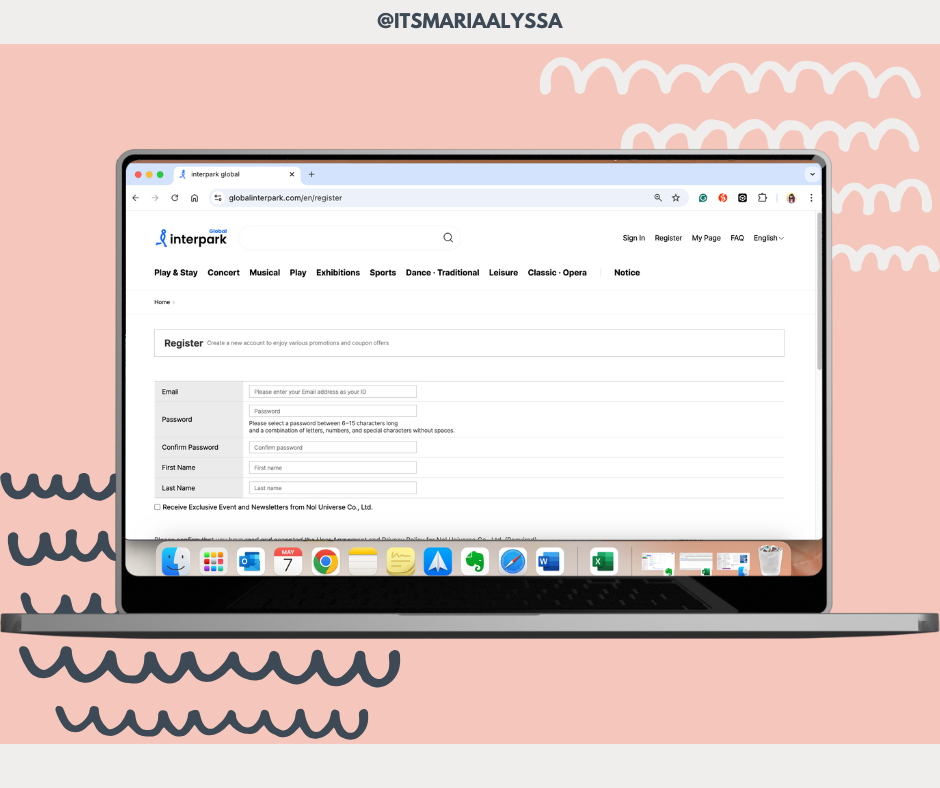 how to sign up for global interpark step 2
